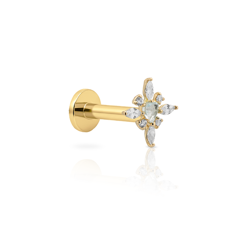 14kt Gold Flatback - Aura