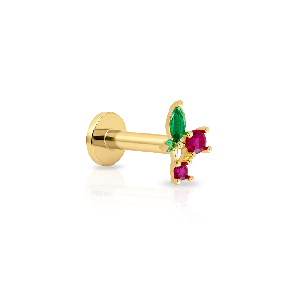 14kt Gold Flatback - Cherries