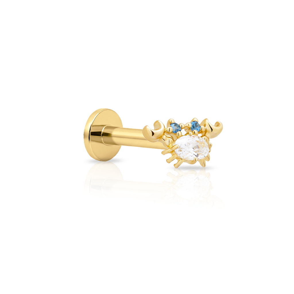14kt Gold Flatback - Jewelled Crab