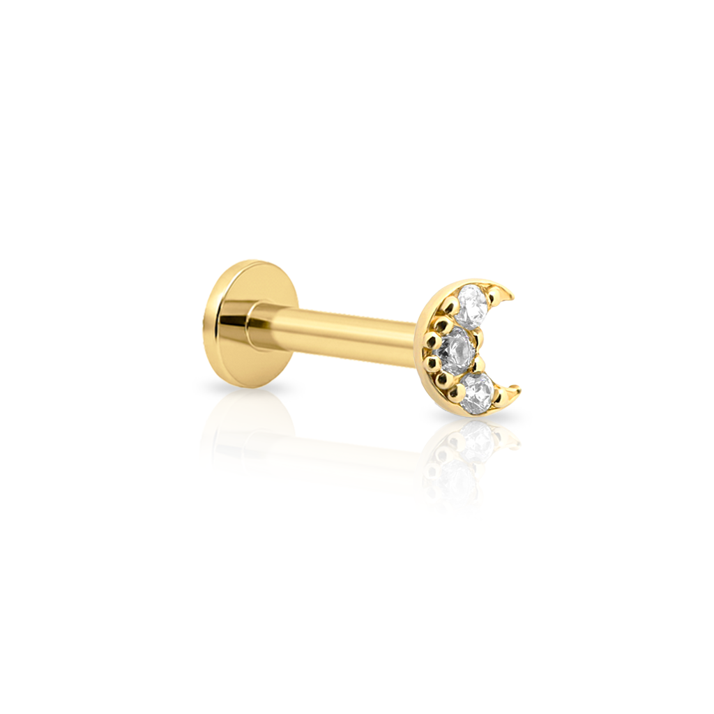 14kt Gold Flatback - Crescent