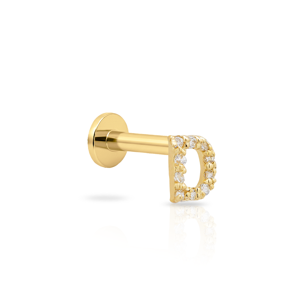 14kt Gold Flatback - Jewel D