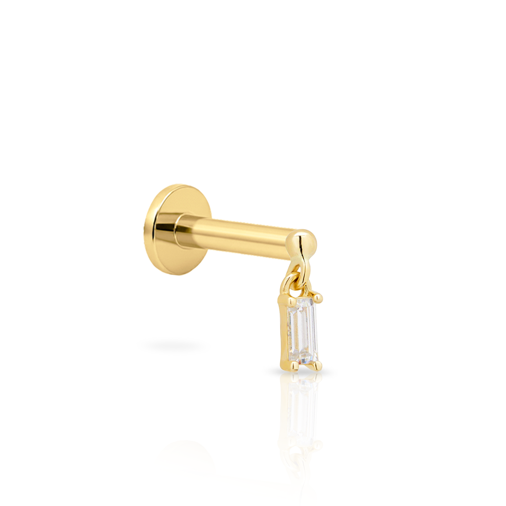 14kt Gold Flatback - Dangle Bijou