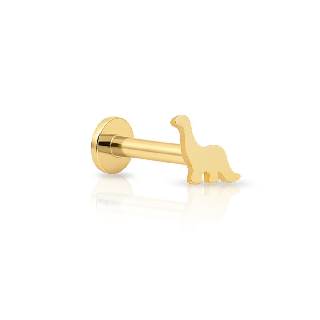 14kt Gold Flatback - Flat Dinosaur