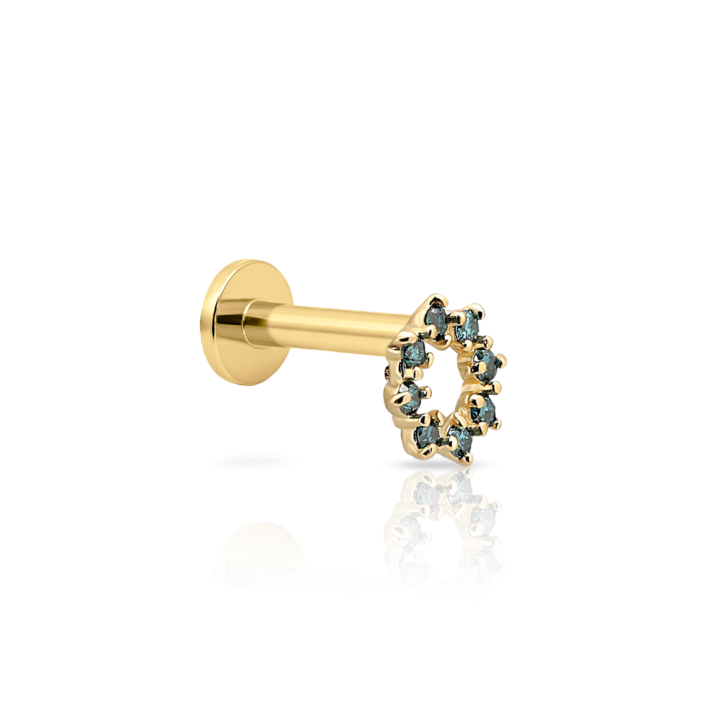 Natural Gemstone - 14kt Gold Flatback - Emer