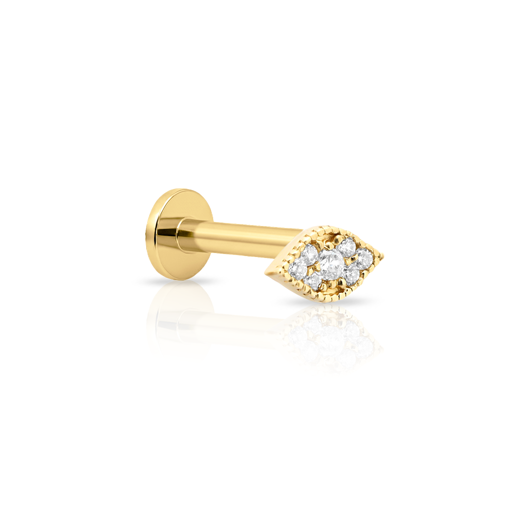 14kt Gold Flatback - Jewelled Eye