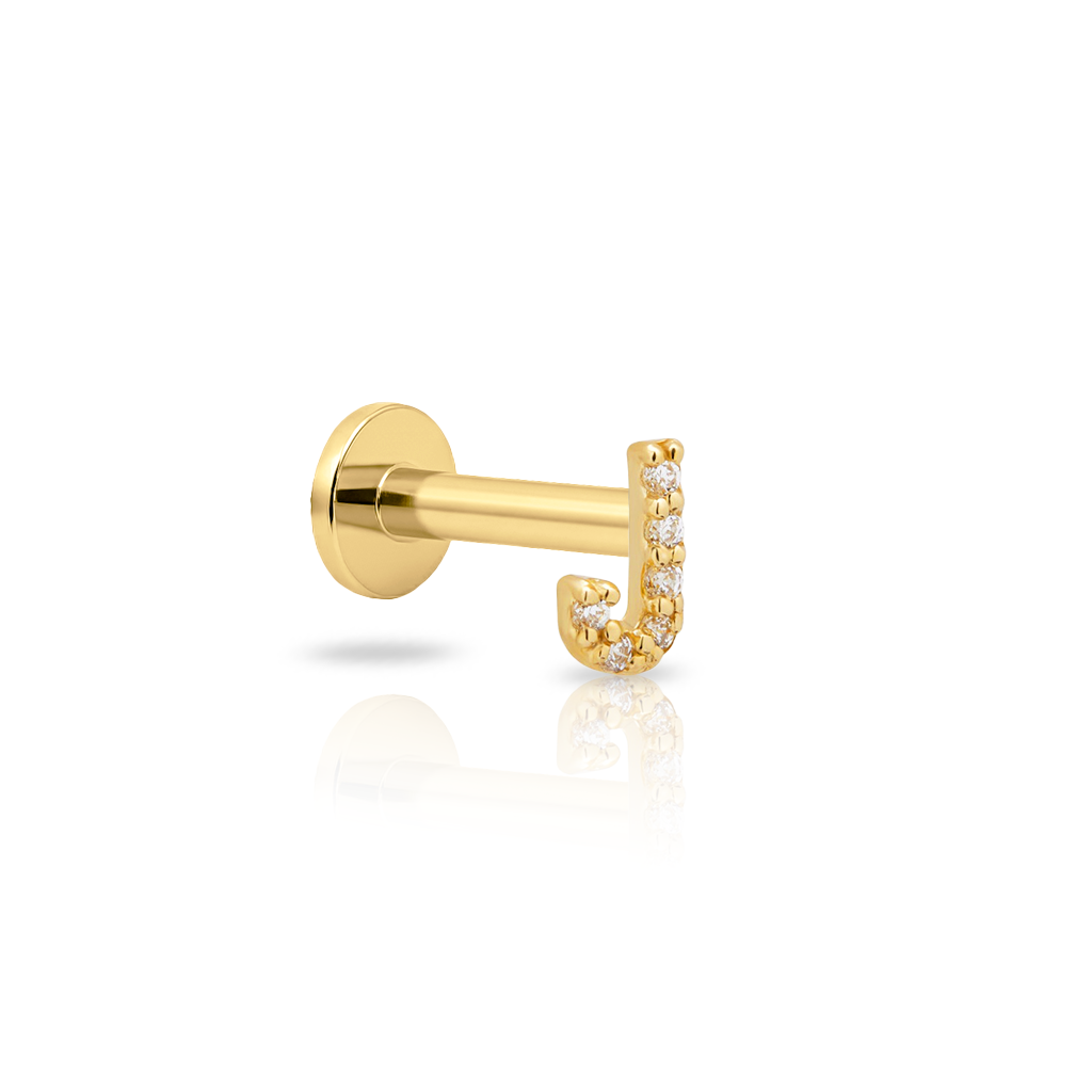 14kt Gold Flatback - Jewel J