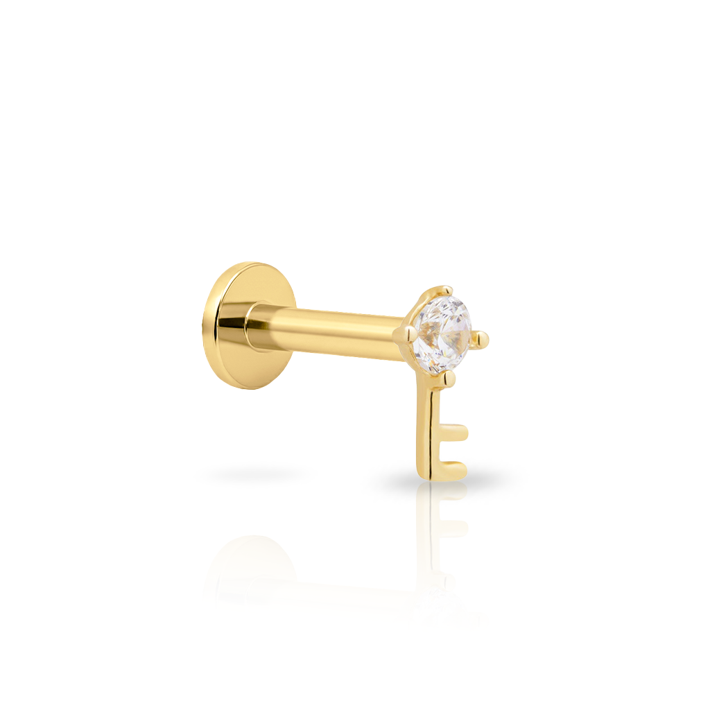 14kt Gold Flatback - Jewel Key