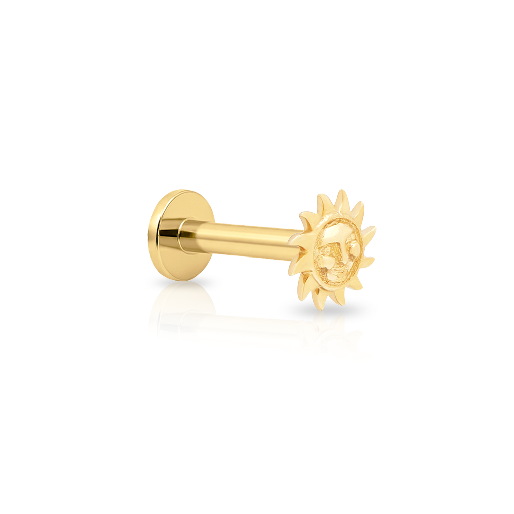 14kt Gold Flatback - Sun