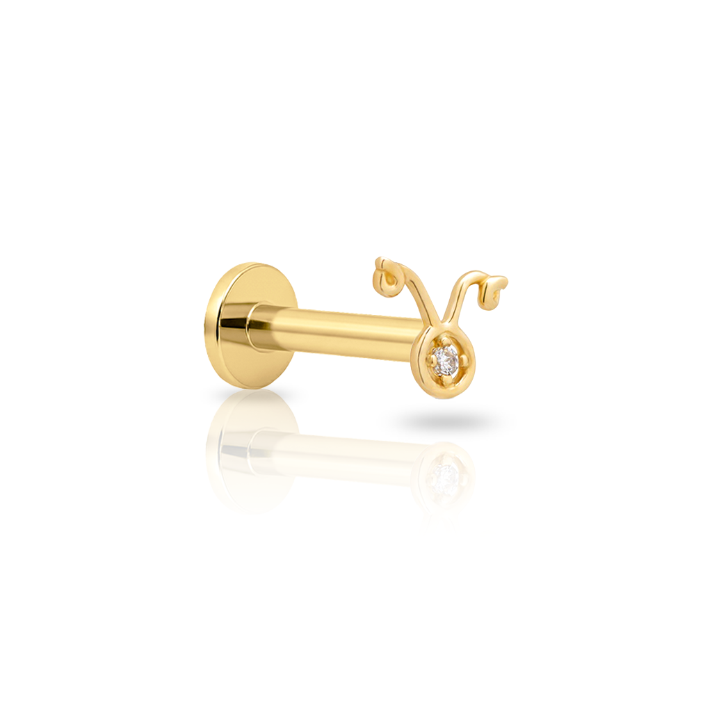 14kt Gold Flatback - Taurus