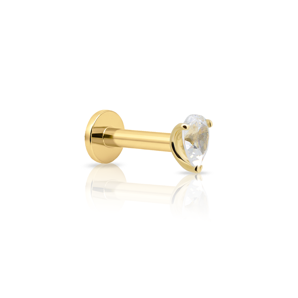 14kt Gold Flatback - Jewel Tear
