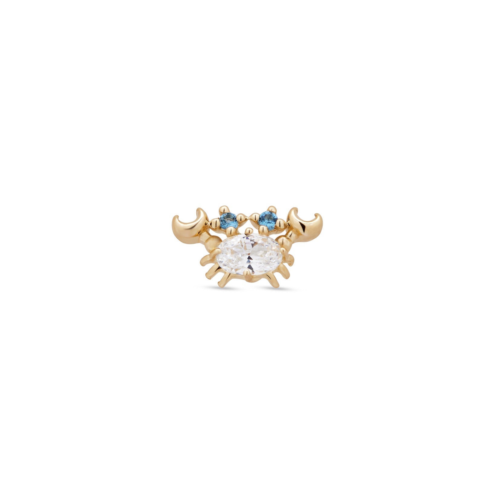 14kt Gold Flatback - Jewelled Crab