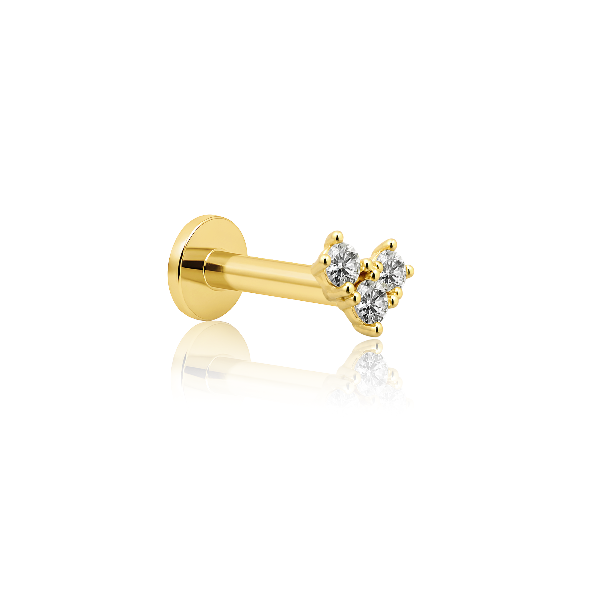 14kt Gold Flatback - Jewelled V