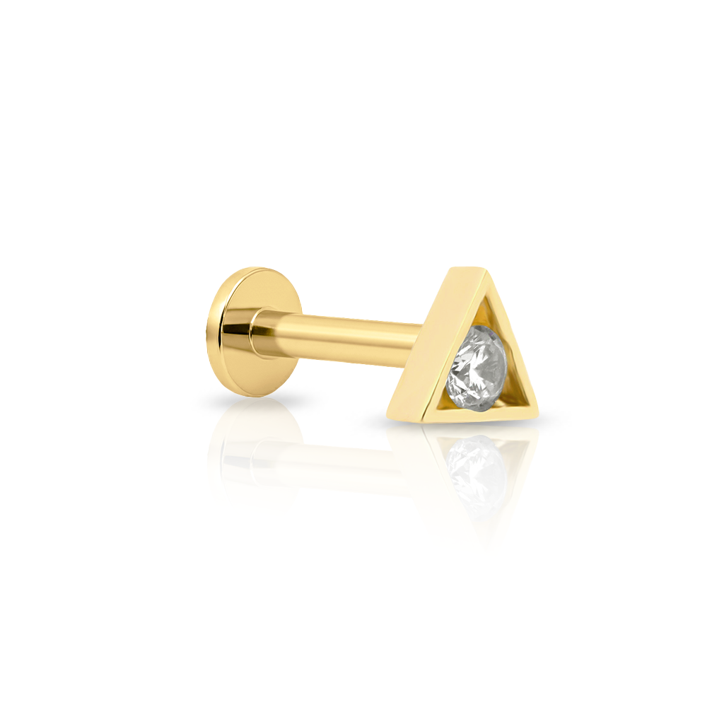14kt Gold Flatback - Triangle Jewel