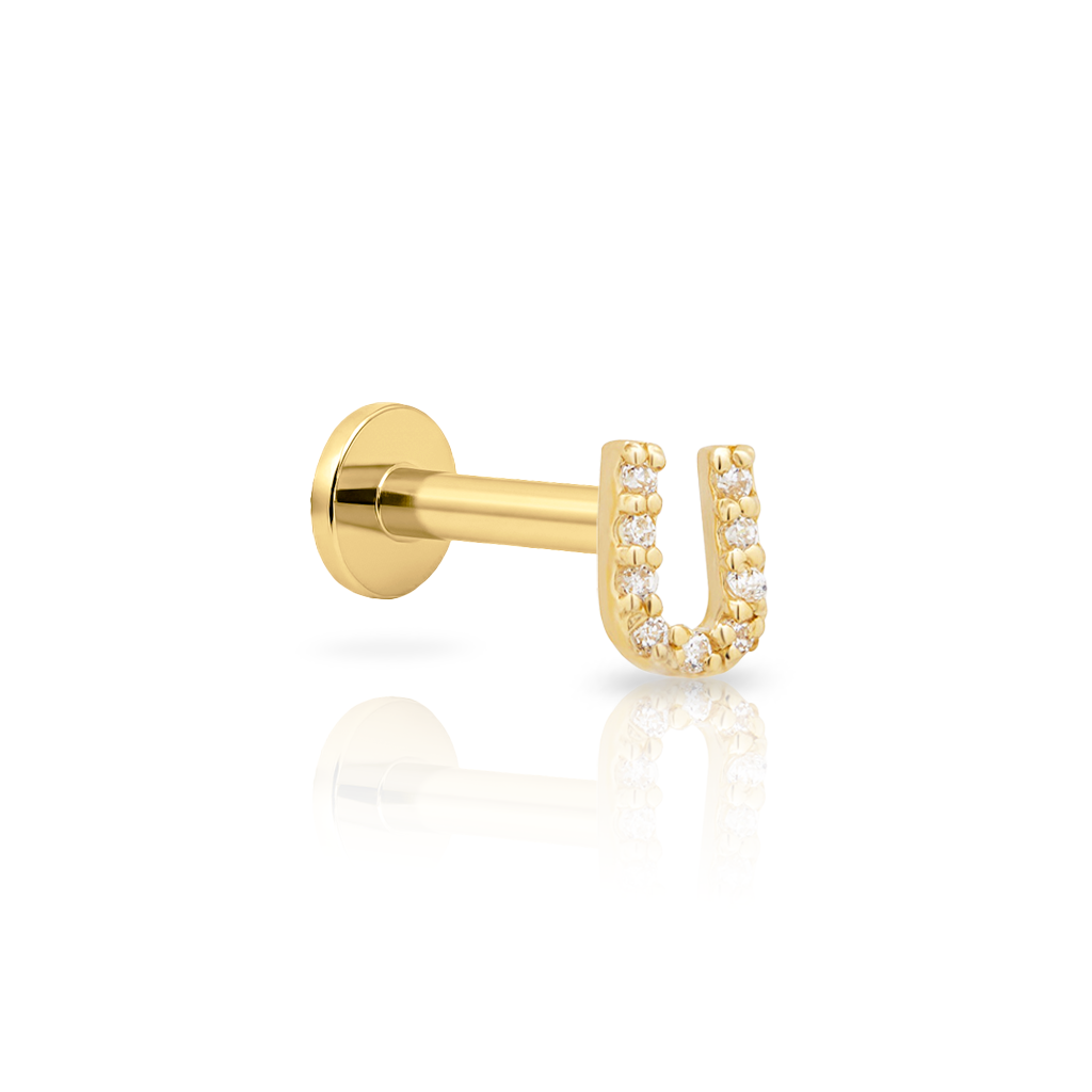 14kt Gold Flatback - Jewel U