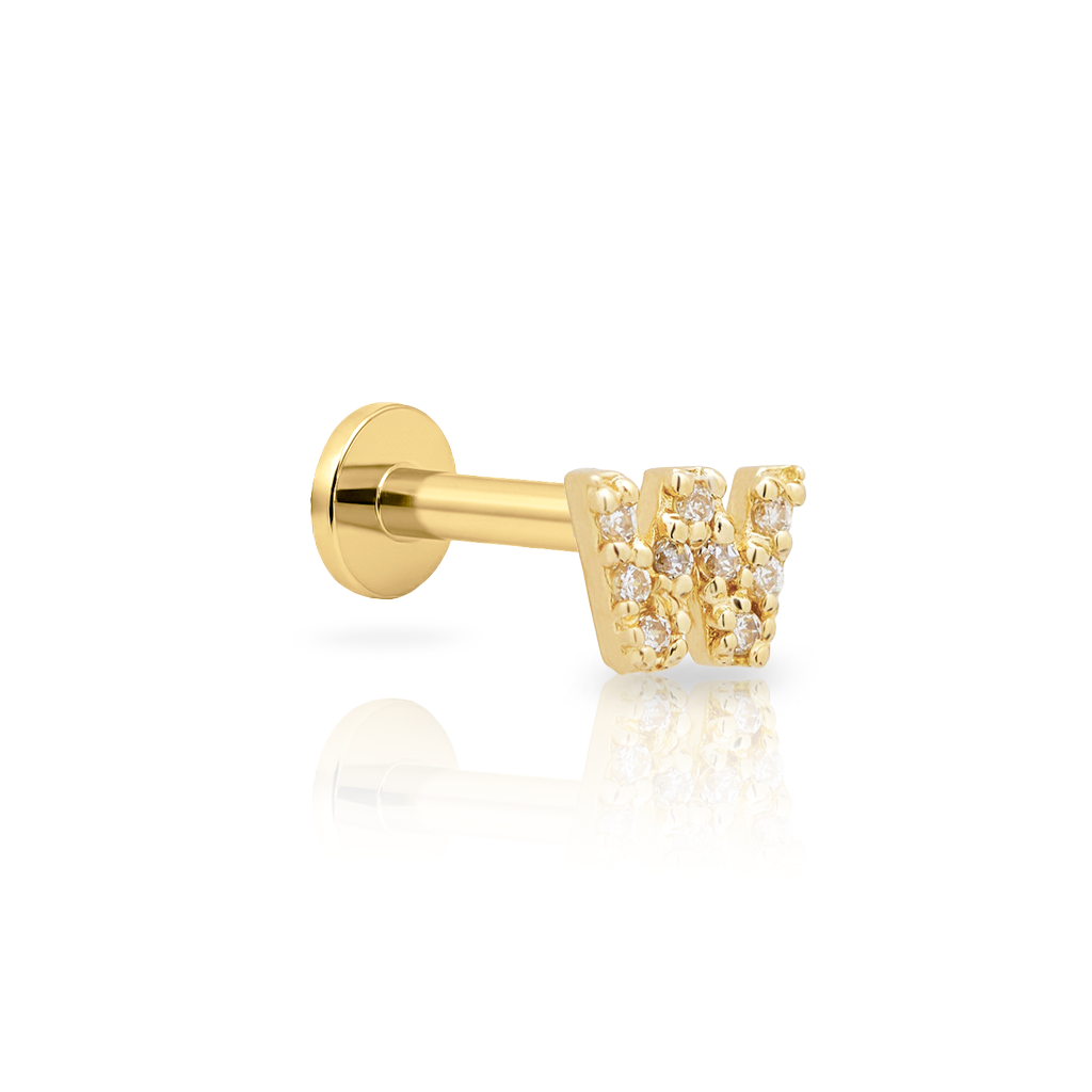 14kt Gold Flatback - Jewel W