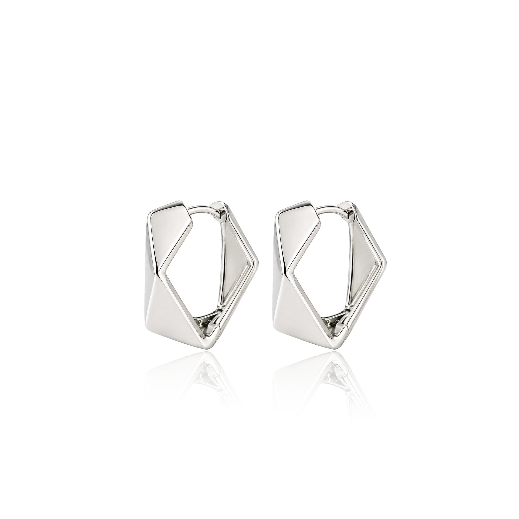 Surgical Steel Geo Hoop Earrings - Pair