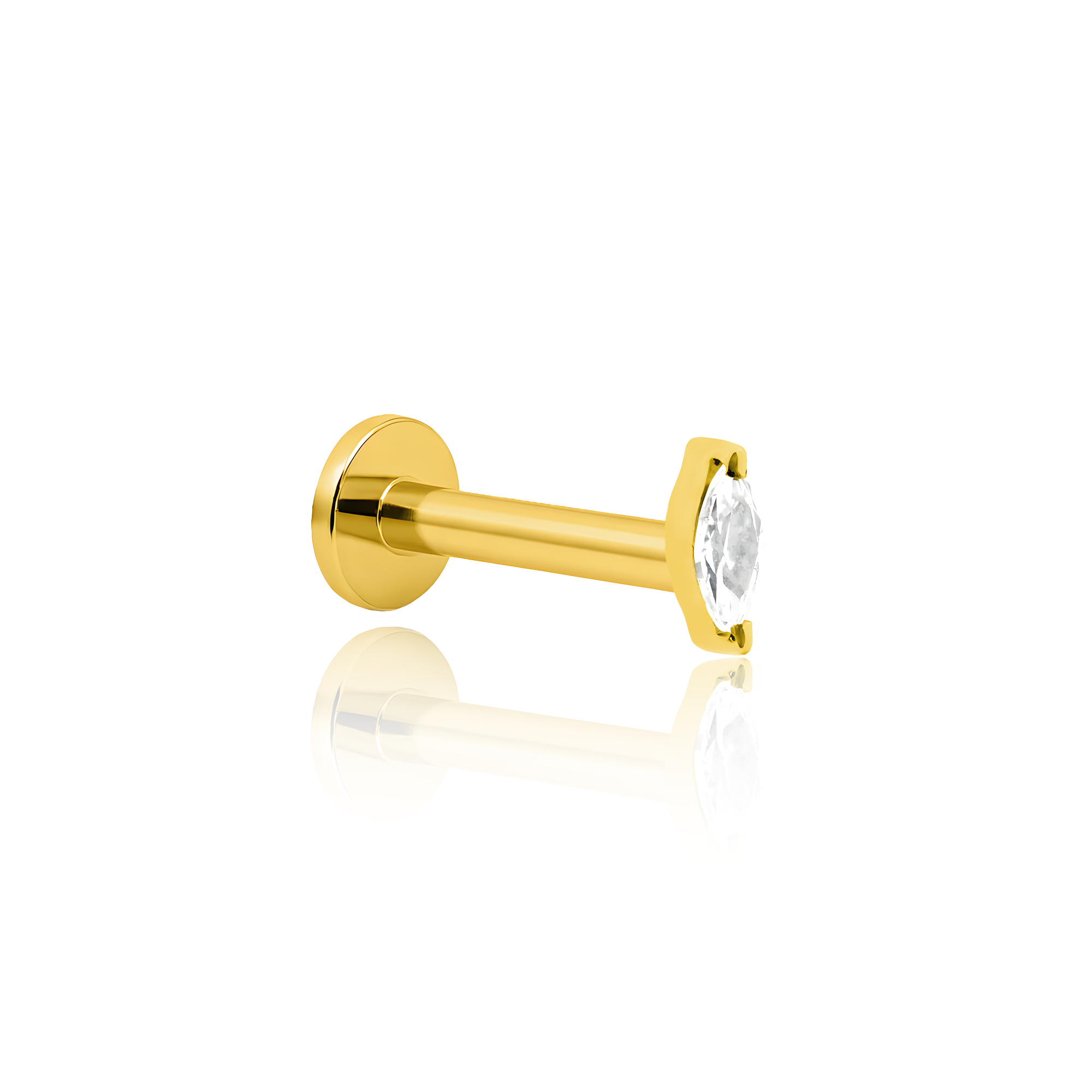 18k V-Gold Marquise Stone Flatback