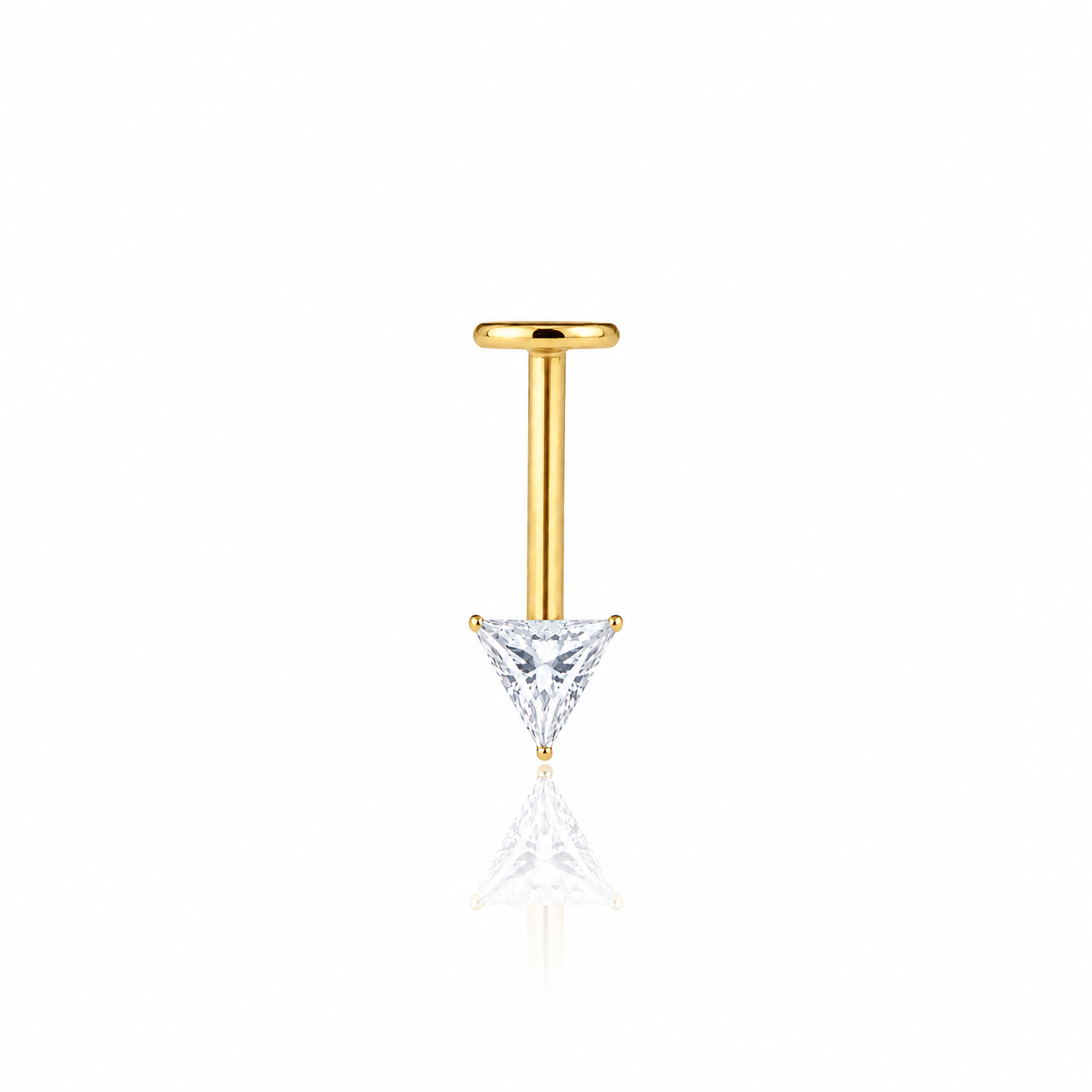 18K V-Gold Crystal Spike Hidden Helix