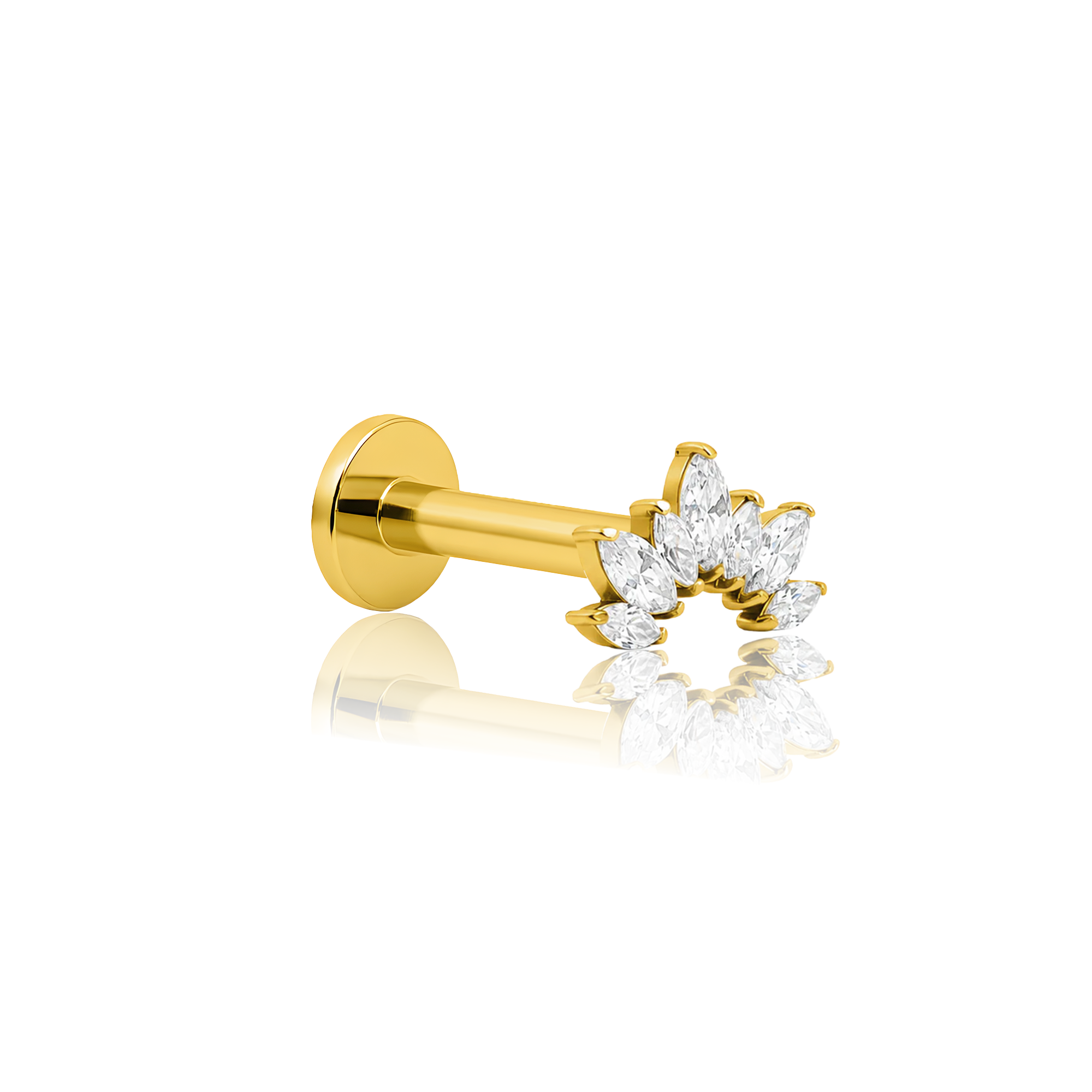 18k V-Gold Crystal Jewelled Crown Flatback