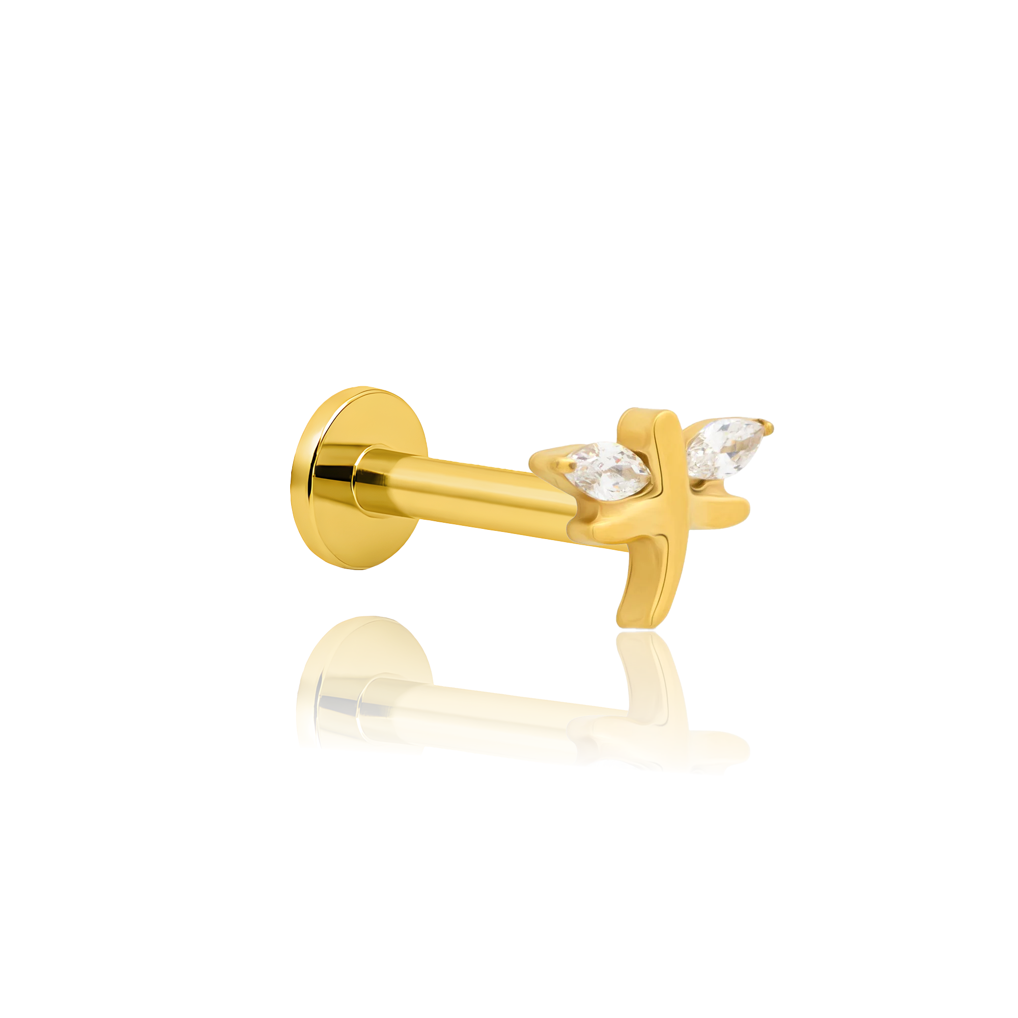 18k V-Gold Dragonfly Flatback