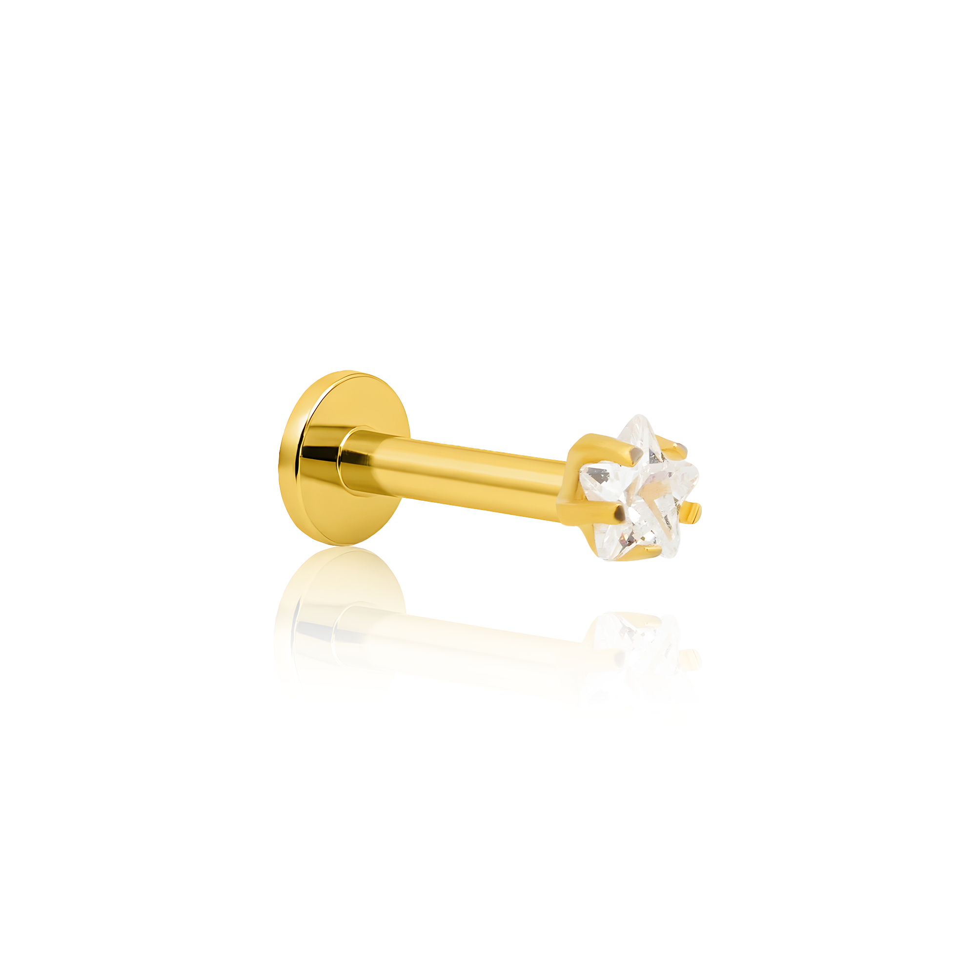 18k V-Gold Prong Set Crystal Star Flatback