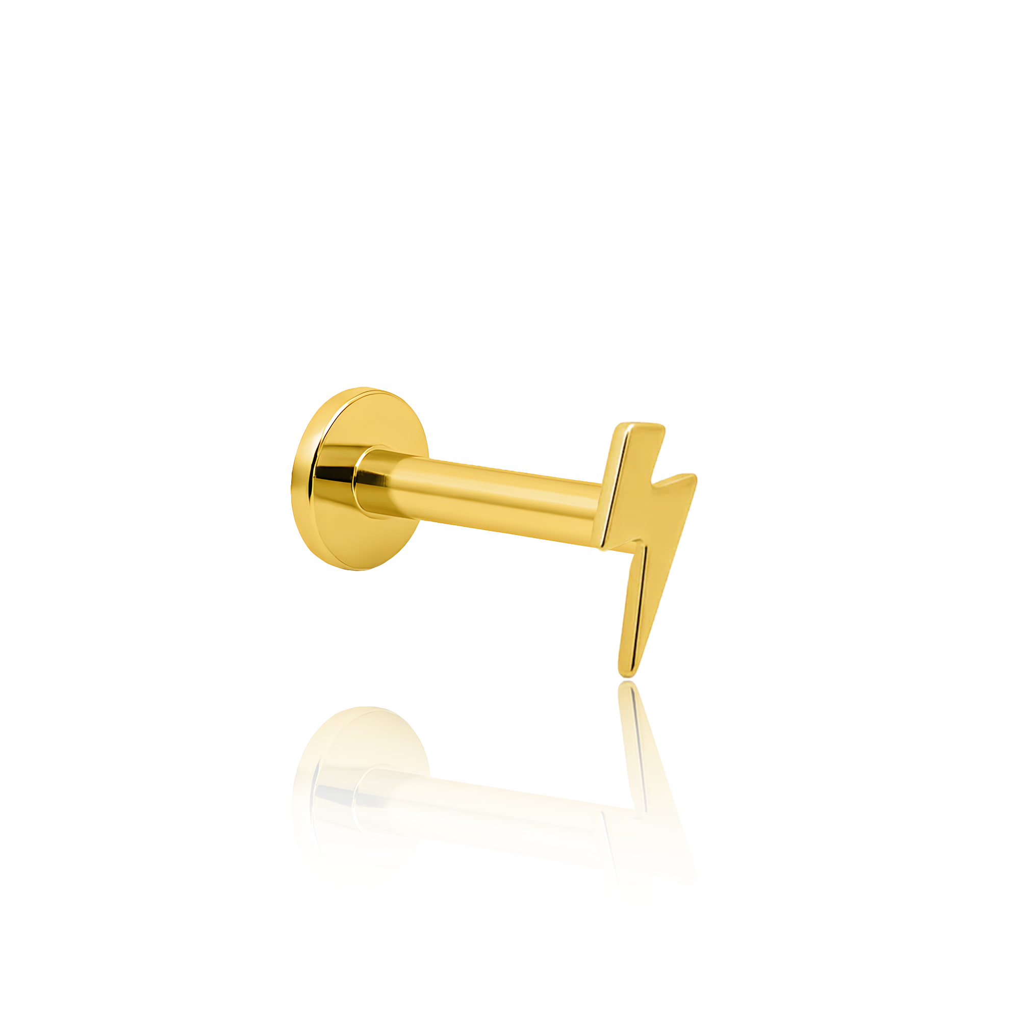 18k V-Gold Lightning Bolt Flatback