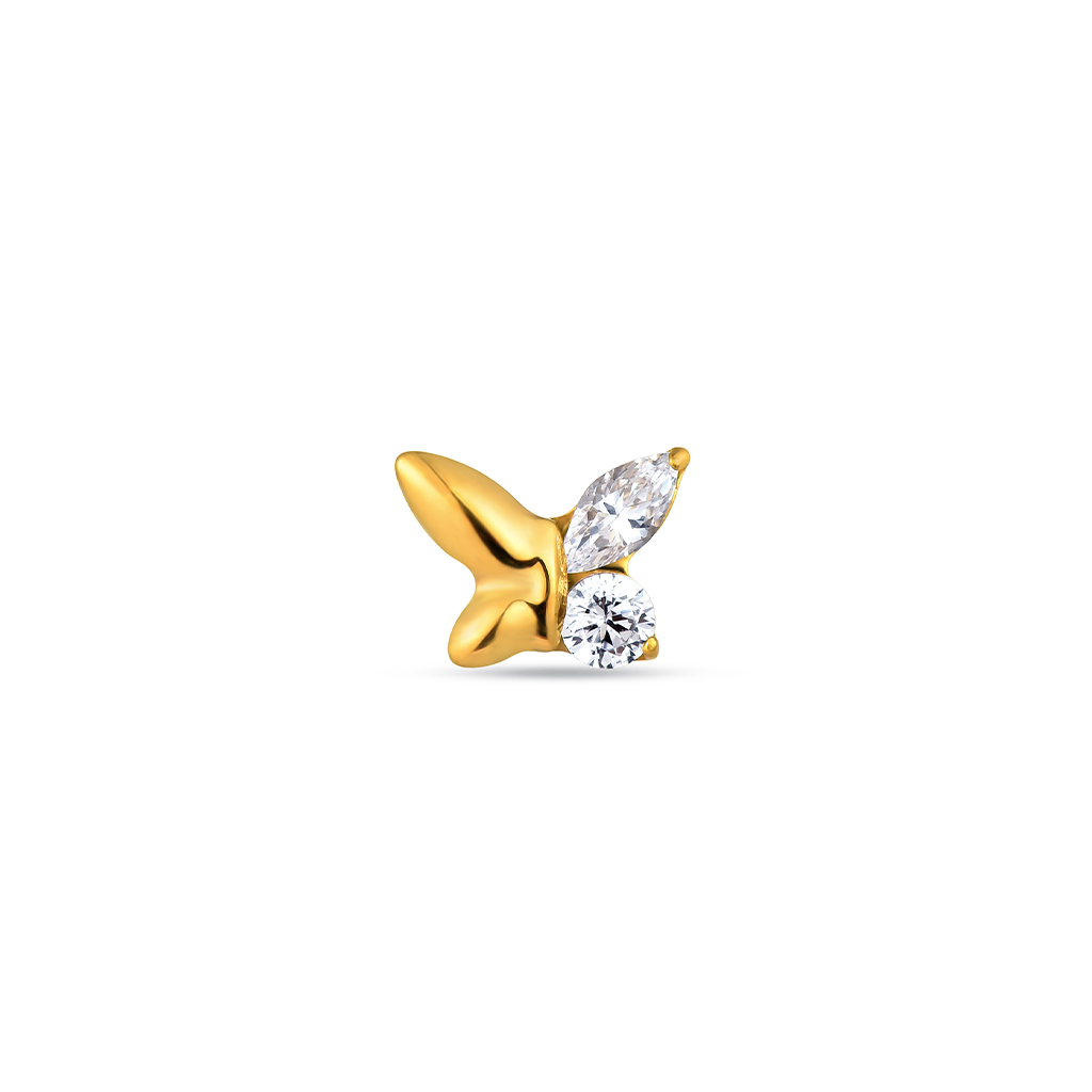 18k V-Gold Butterfly Flatback