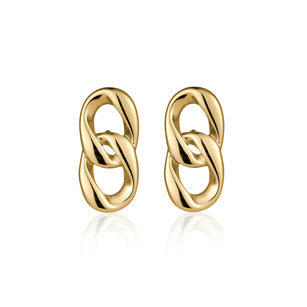 14kt V-Gold Earrings - Chain