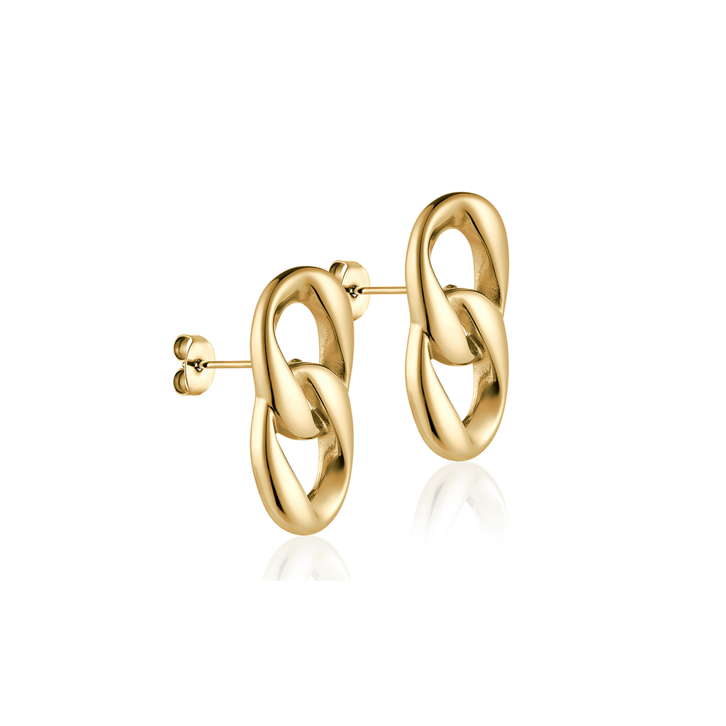 14kt V-Gold Earrings - Chain