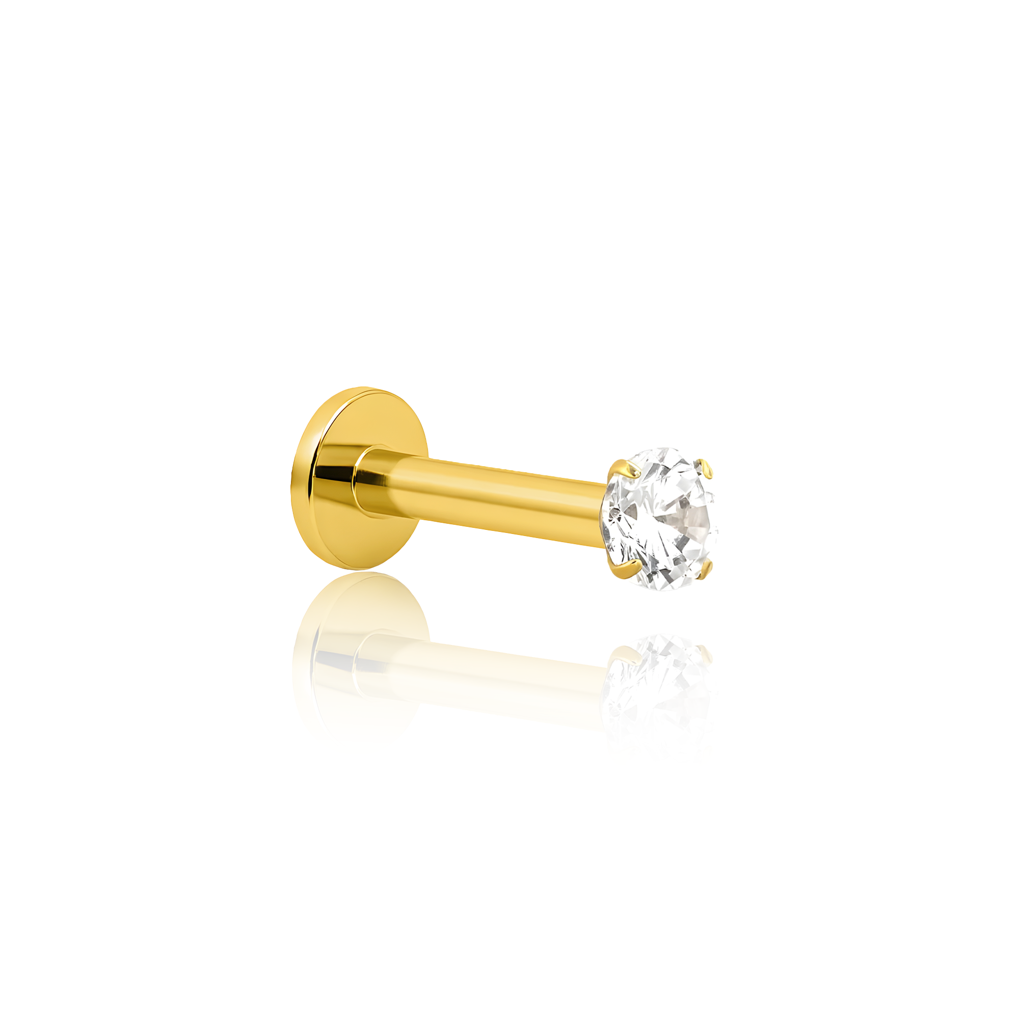 18k V-Gold Claw Set Flatback