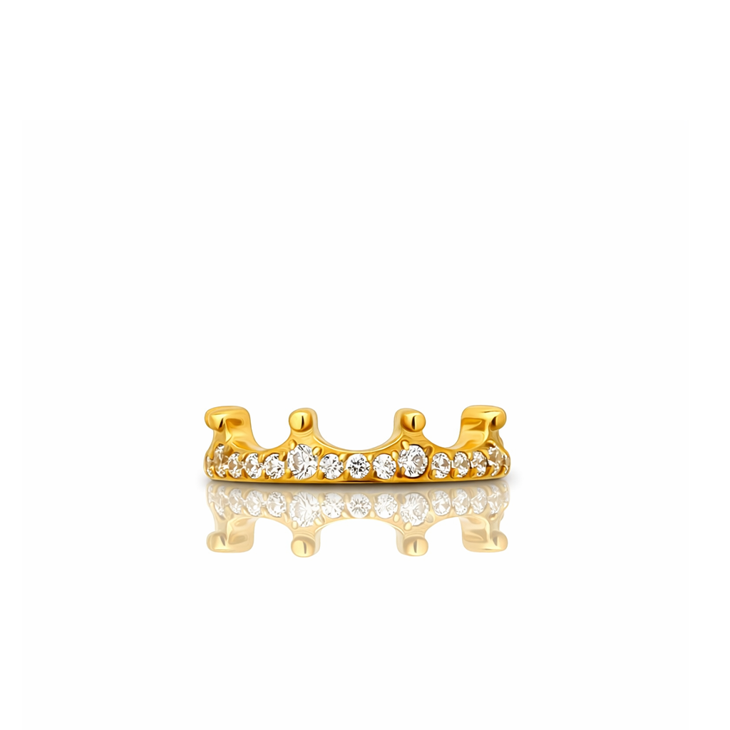 18k V-Gold Jewel Crown Hinged Ring