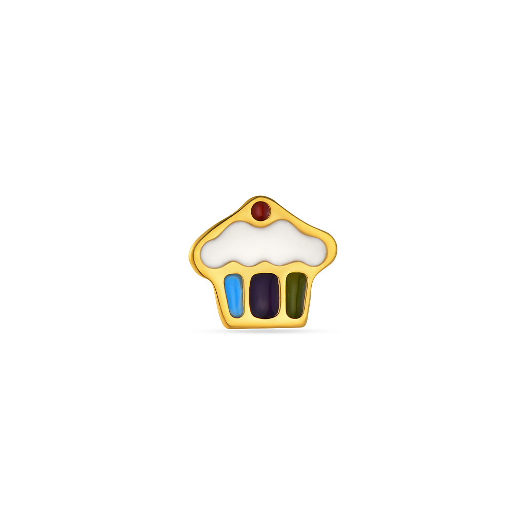 18k V-Gold Cupcake Enamel Flatback