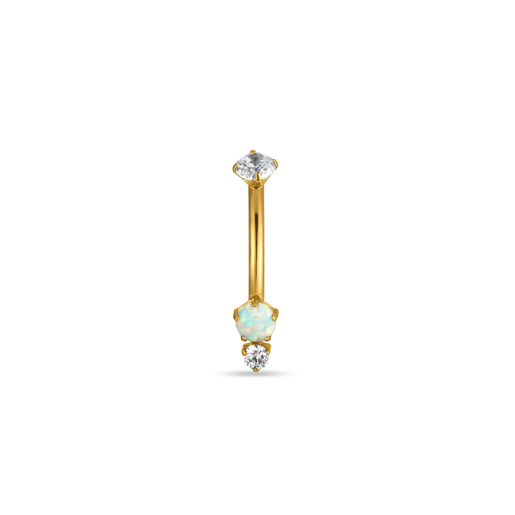 18kt V-Gold Duo Navel Bar