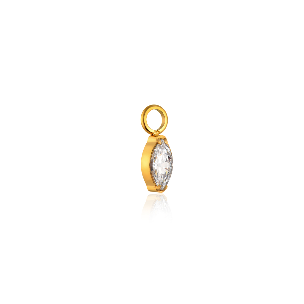 18K V-Gold Marquise Charm