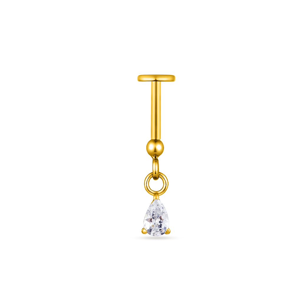 18K V-Gold Tear Crystal Hidden Helix