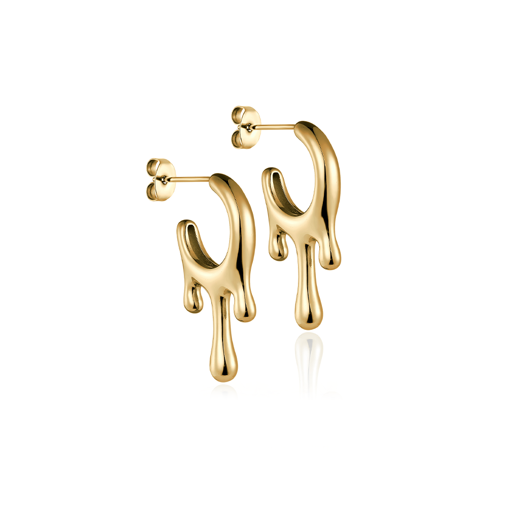14kt V-Gold Earrings - Drip