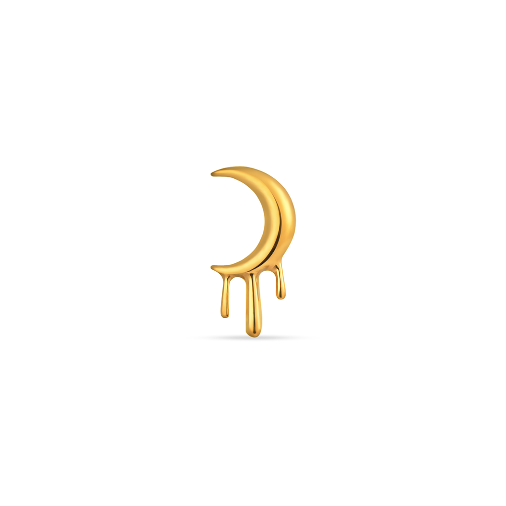 18k V-Gold Drip Moon Flatback