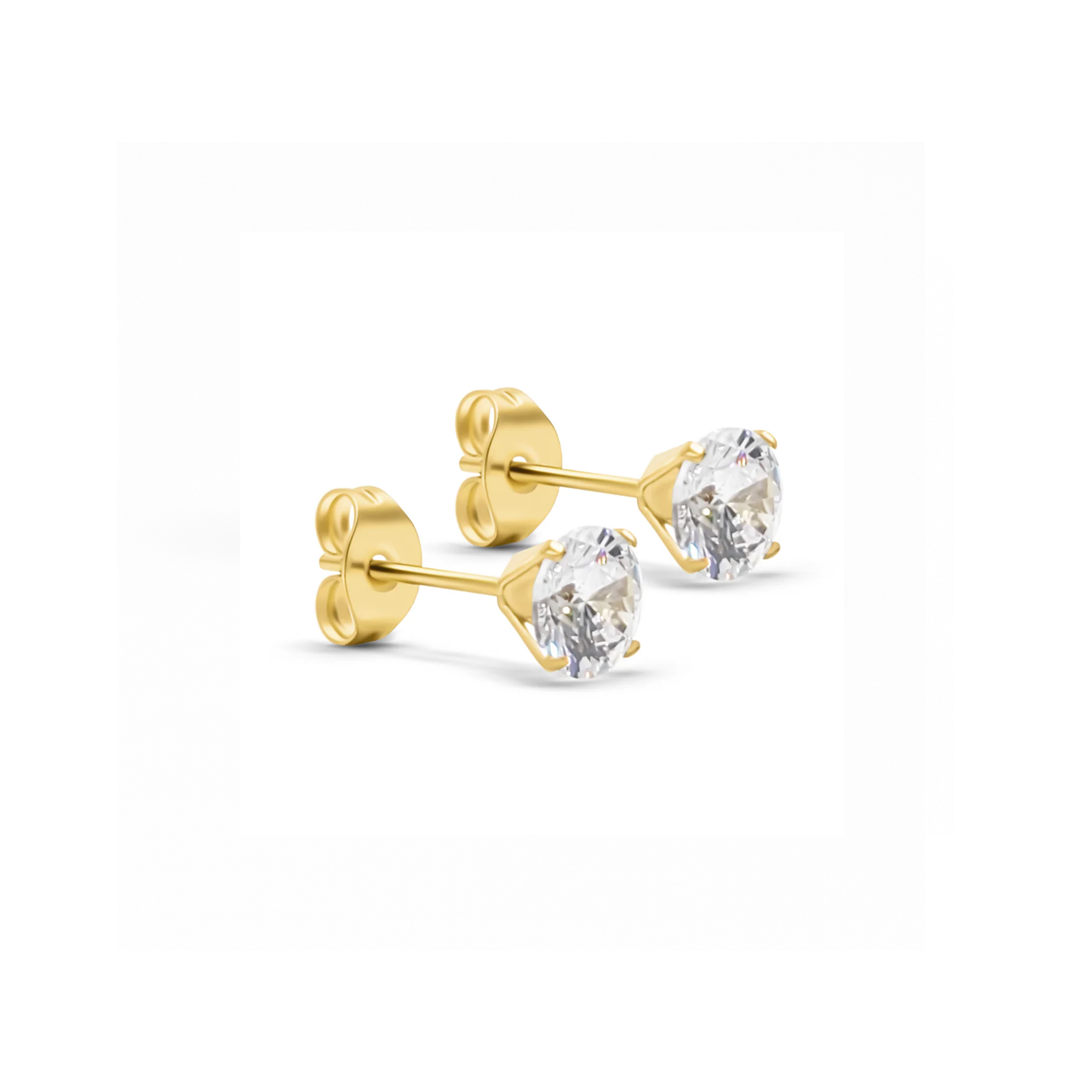 Claw Set Crystal Ear Studs - Pair