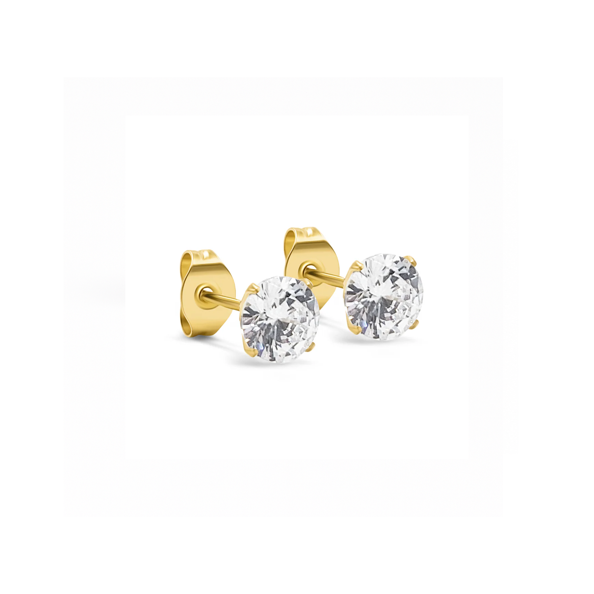 Claw Set Crystal Ear Studs - Pair