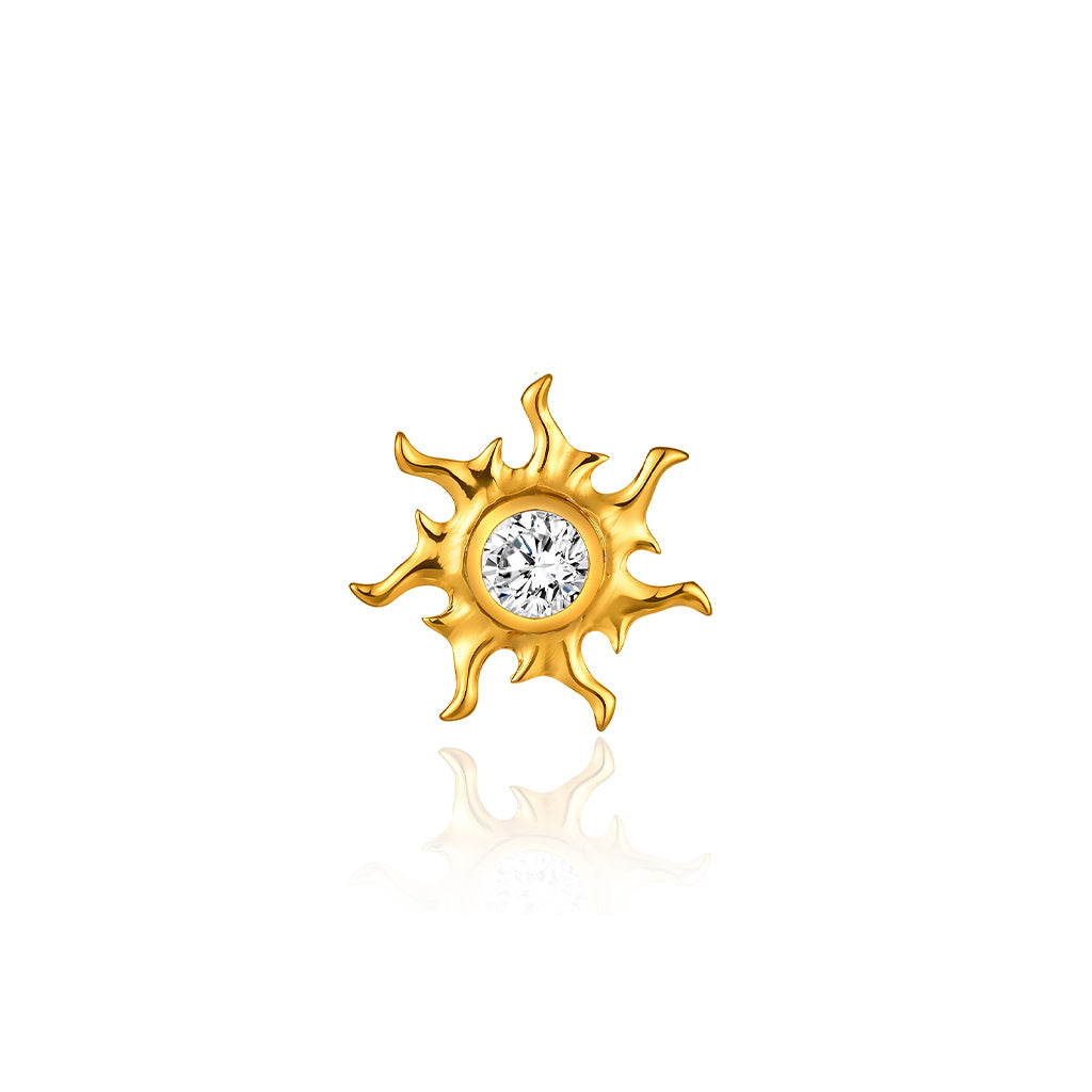 18k V-Gold Fire Sun Flatback
