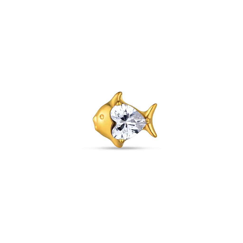 18k V-Gold Fish Flatback