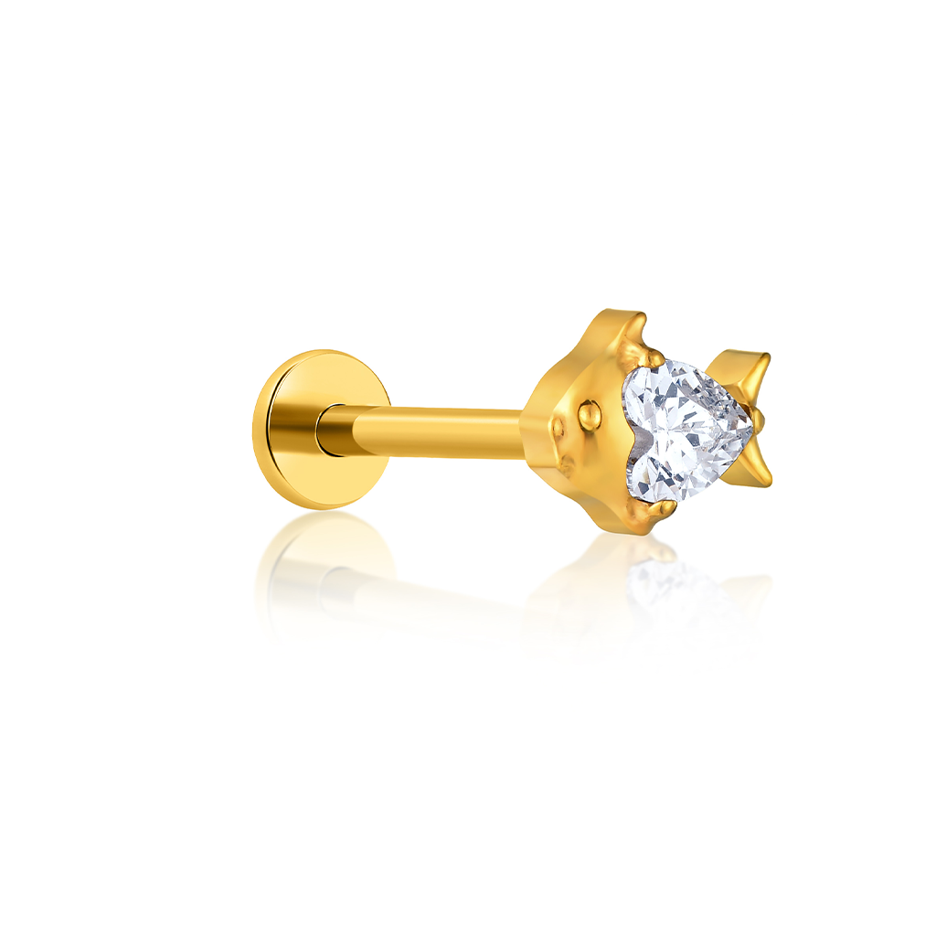 18k V-Gold Fish Flatback