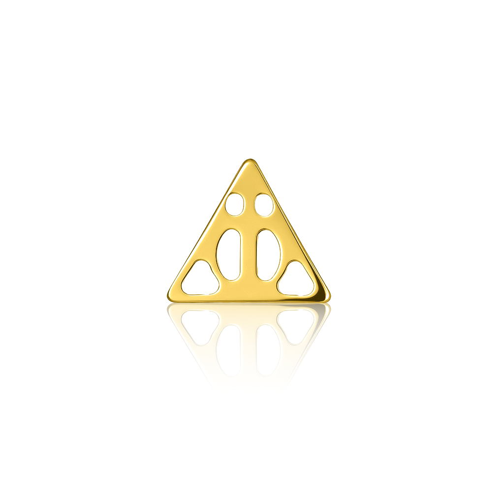 18k V-Gold Deathly Hallows Flatback