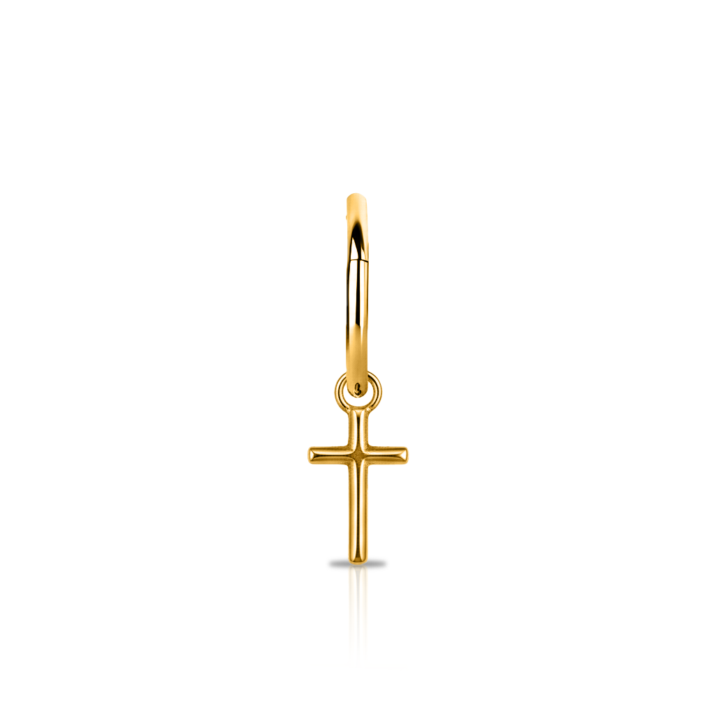18k V-Gold Cross Charm