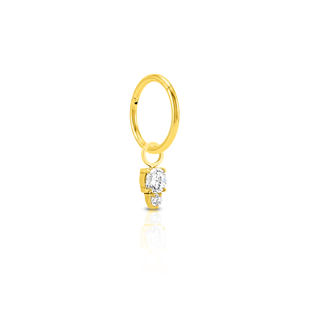 18k V-Gold Double Jewel Charm