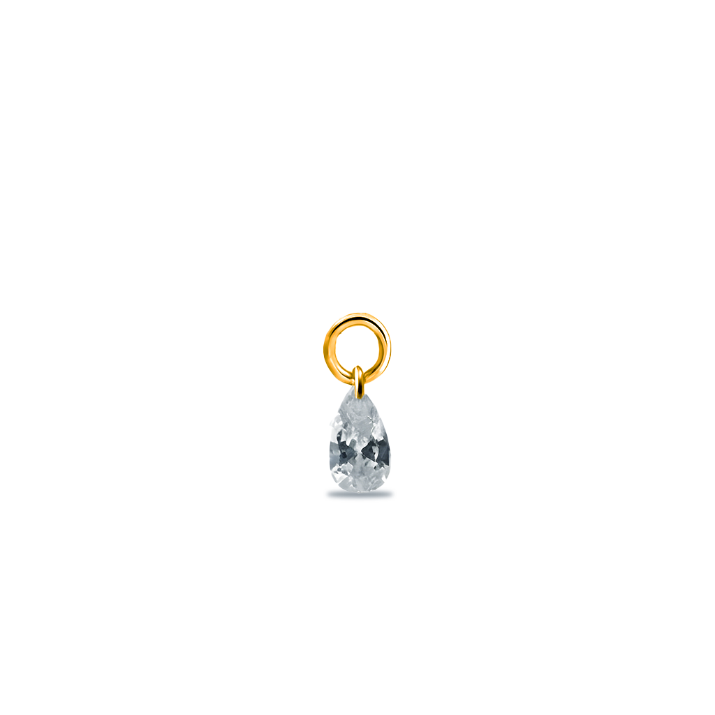 18k V-Gold Crystal Charm