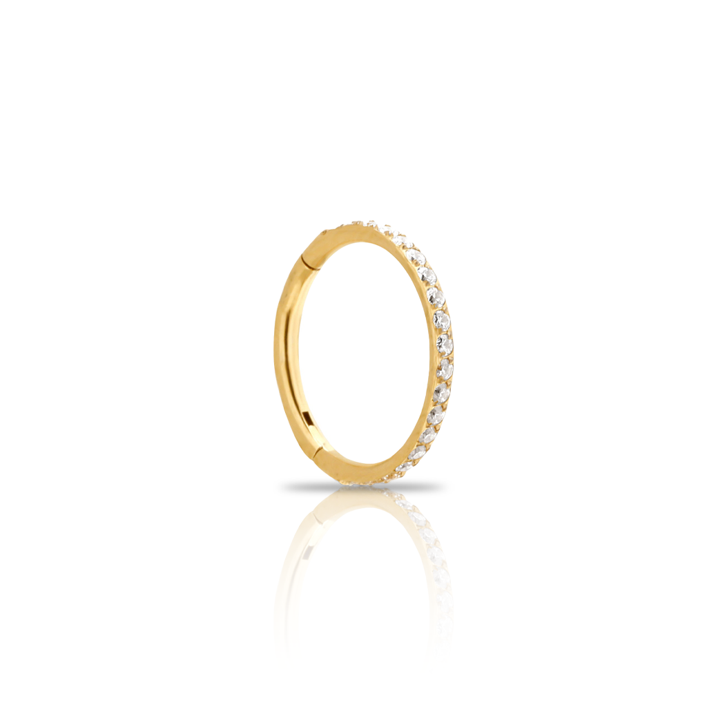 18k V-Gold Jewelled Hinged Ring