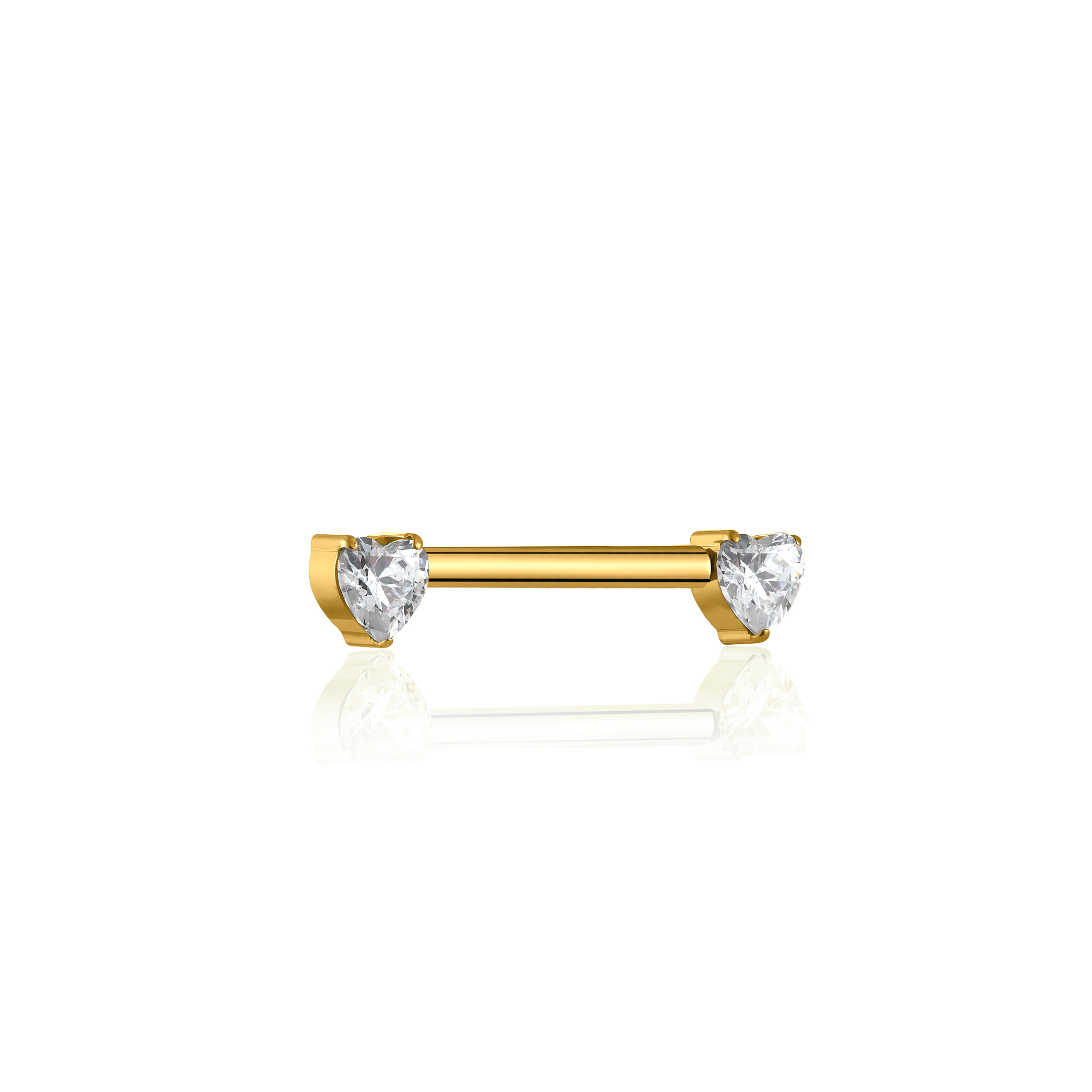 18k V-Gold Heart Nipple Bar