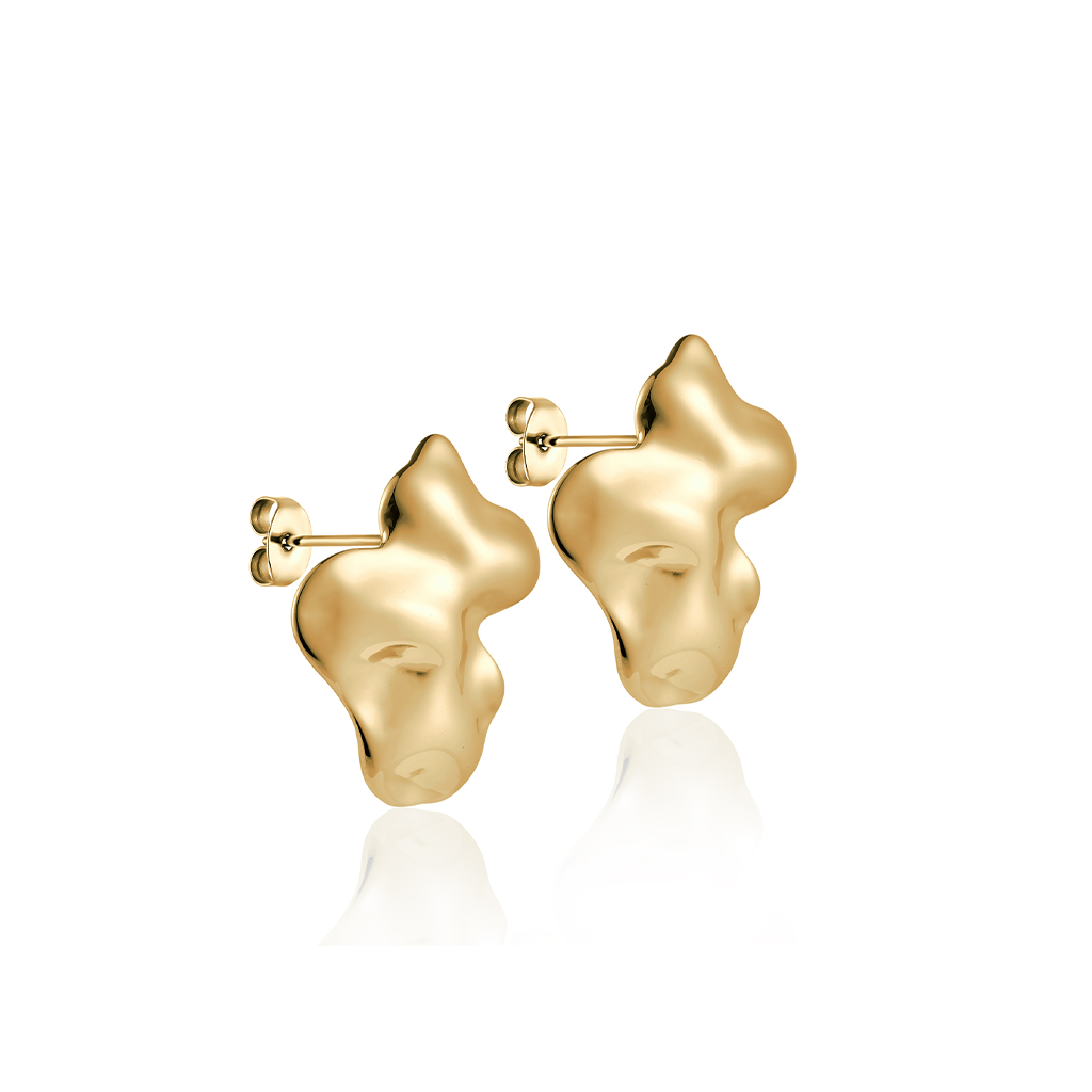 14kt V-Gold Earrings - Lava