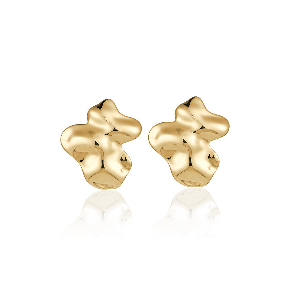 14kt V-Gold Earrings - Lava